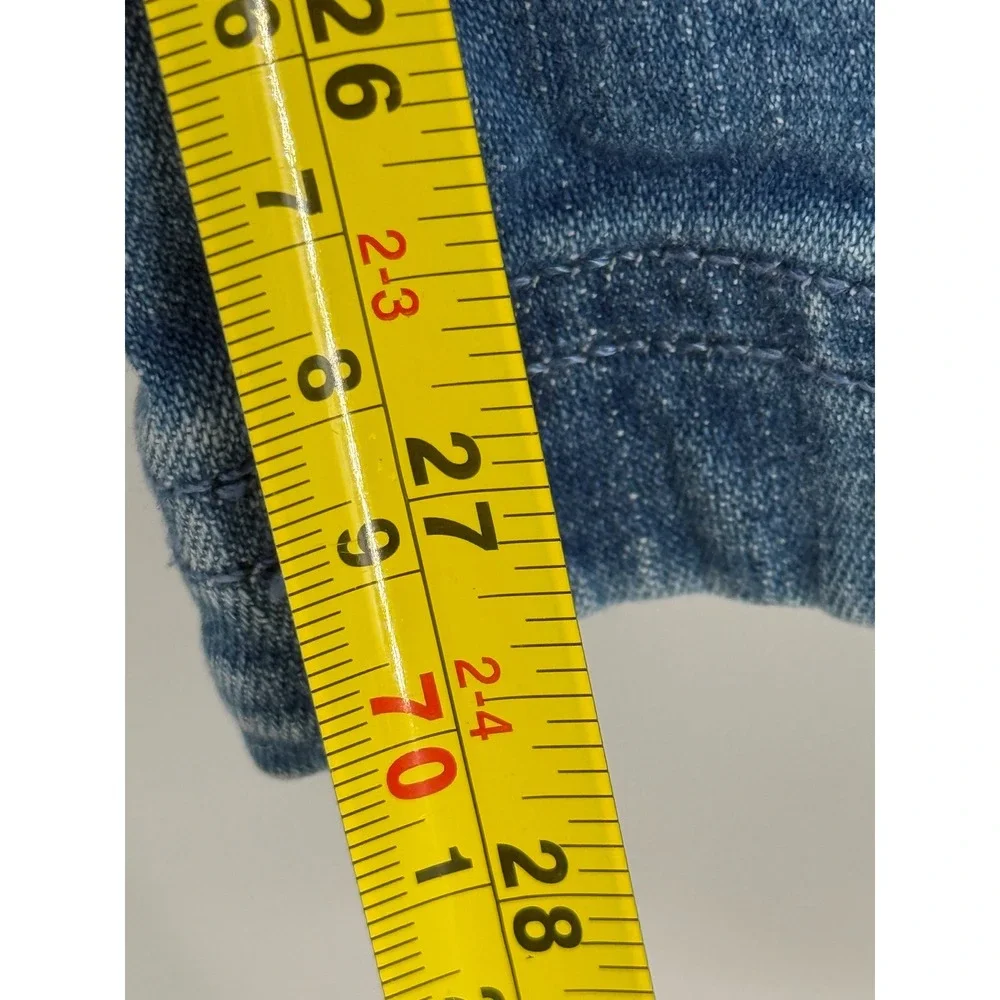 Croft & Barrow Womens Plus Sz 1X Short Blue Elastic Waist Pull On Denim Jeans